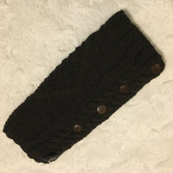 NWT Chunky Knit Brown Wool Button Up Legwarmers - Picture 10 of 12